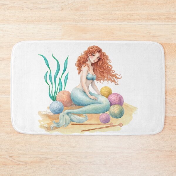 Item preview, Mermaid princess knitter knitting needles yarn crafts designed and sold by BigMRanch.