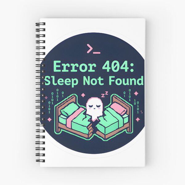 Item preview, Error 404 Sleep Not Found Programmer Humor Sticker designed and sold by PuddlePixels.