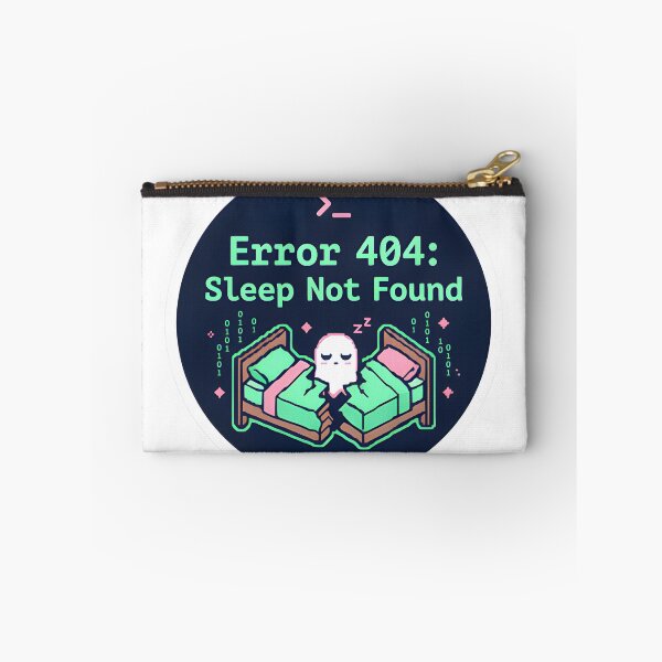 Item preview, Error 404 Sleep Not Found Programmer Humor Sticker designed and sold by PuddlePixels.