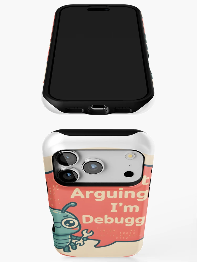 Thumbnail 3 of 4, iPhone Case, I'm Not Arguing I'm Debugging Developer Sticker designed and sold by PuddlePixels.