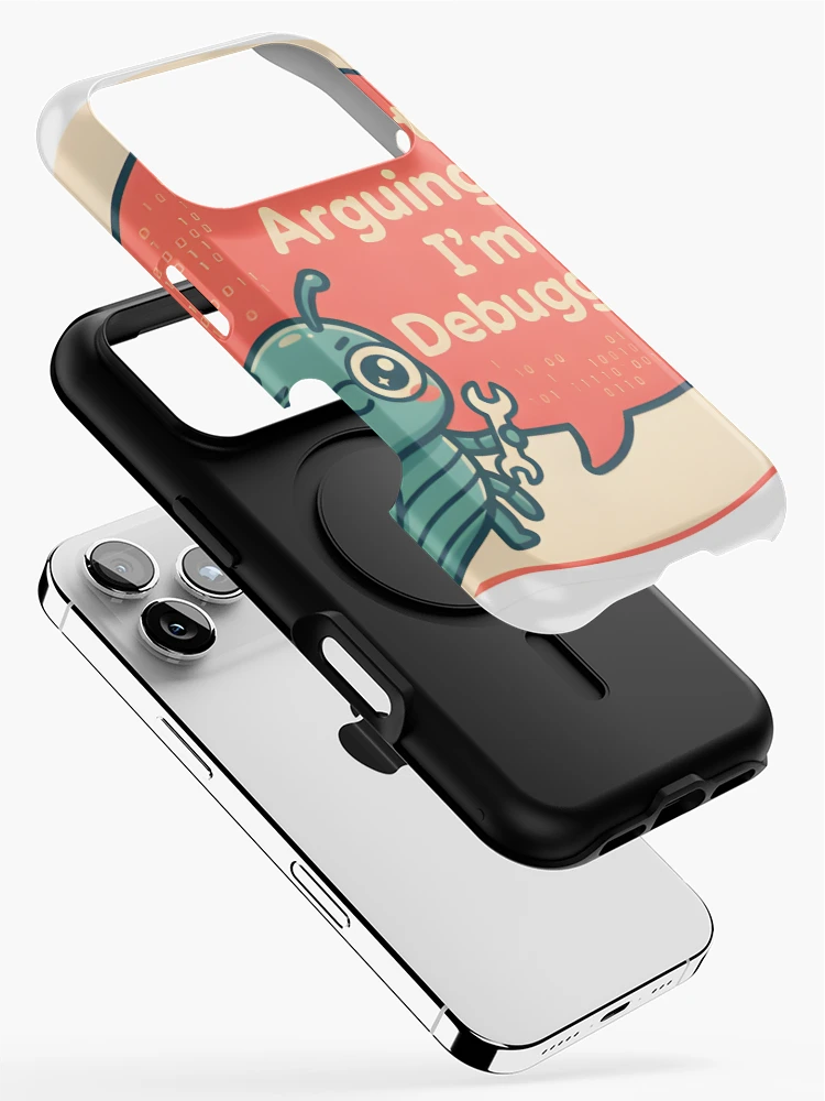 Thumbnail 2 of 4, iPhone Case, I'm Not Arguing I'm Debugging Developer Sticker designed and sold by PuddlePixels.