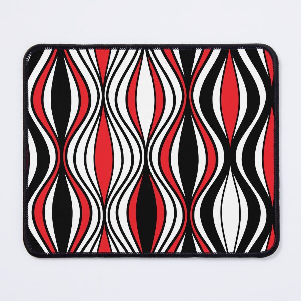 Item preview, Electric Rouge – Bold Red and Black Retro Wave Pattern designed and sold by Helmina Groper.