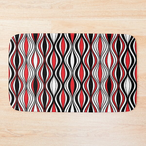 Item preview, Electric Rouge – Bold Red and Black Retro Wave Pattern designed and sold by Helmina Groper.