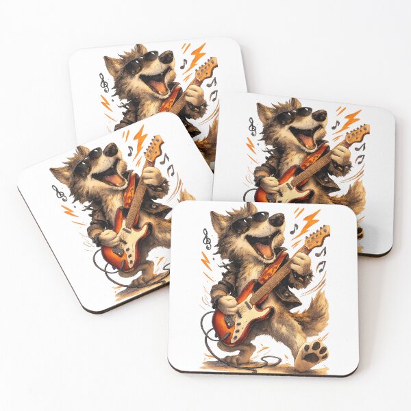 Item preview, Cool Rock Wolf Guitarist designed and sold by photoparadise22.