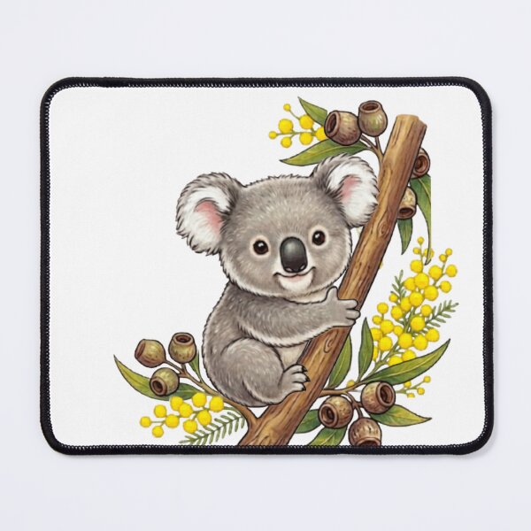 Item preview, Koala surrounded by wattle and gumnuts designed and sold by WattleandCub.
