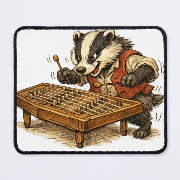 Aperçu de l'œuvre Energetic Badger Xylophone Player créée et vendue par photoparadise22.