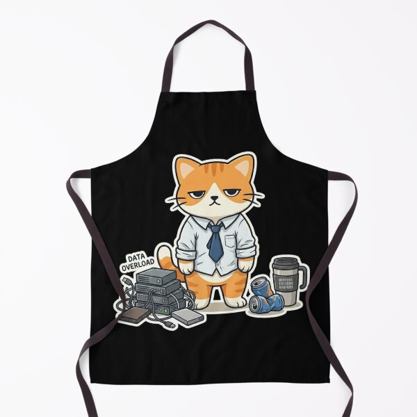 Item preview, Data Overload IT Cat - Tired SysAdmin & Database Engineer Humor designed and sold by anandariki.