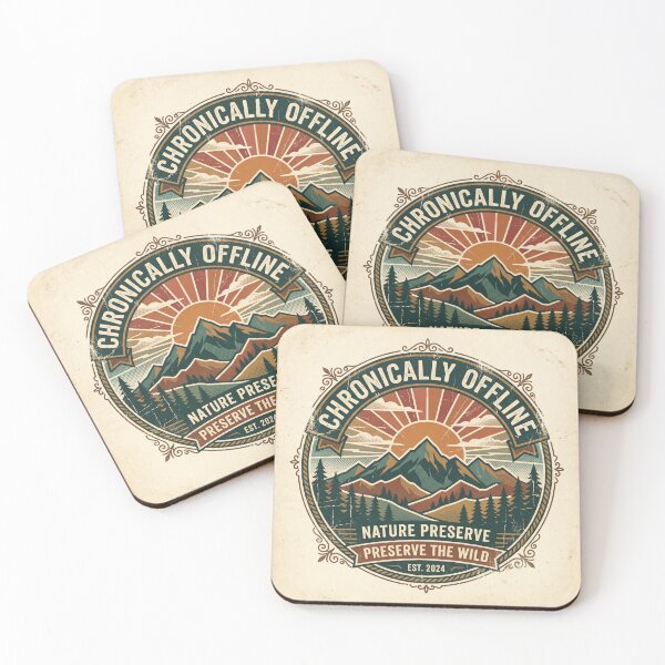 Item preview, Chronically Offline Vintage Mountain Badge designed and sold by ryanguas.