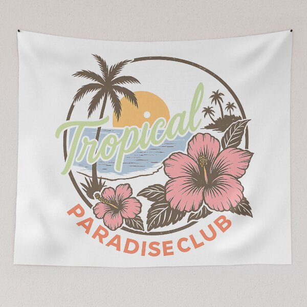 Item preview, Tropical Paradise Club Retro Design - Vintage Beach Sunset Aesthetic Summer Graphic designed and sold by KymeraStudio25.