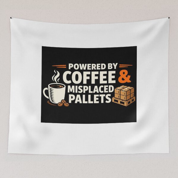 Item preview, Powered By Coffee And Misplaced Pallets Funny Warehouse T-Shirt | Logistics Humor designed and sold by KeeganDykes.