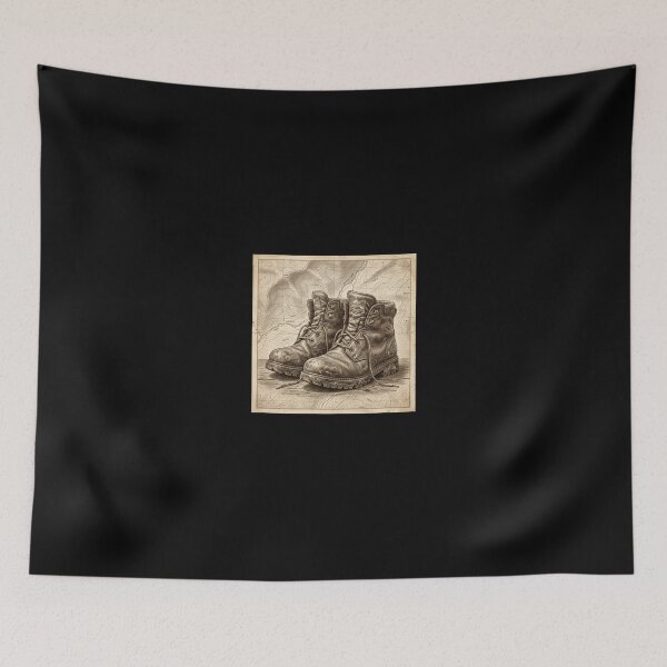Item preview, Worn Leather Hiking Boots Topographical Map designed and sold by ryanguas.