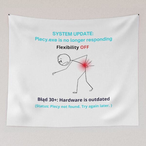 Item preview, White System Update Plecy EXE - Funny Polinglish Back Pain Humor Gift 30 Plus designed and sold by VibePolinglish.