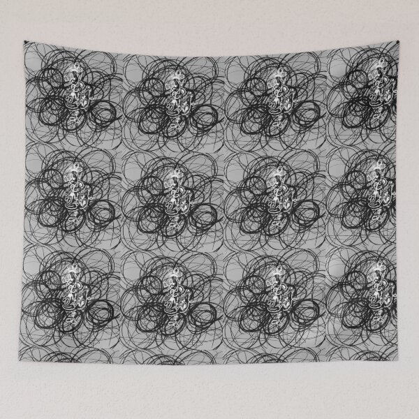 Item preview, Flower in Chaos with Droplet Texture | Black Circle Abstract Pattern designed and sold by Moon-Petal.