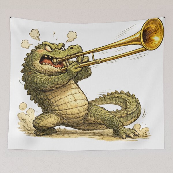 Item preview, Fierce Crocodile Trombone Player designed and sold by photoparadise22.