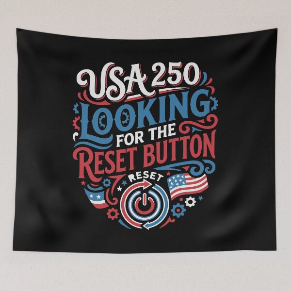 Item preview, USA 250 Reset Button American Patriotic Design designed and sold by AntiqueImages.