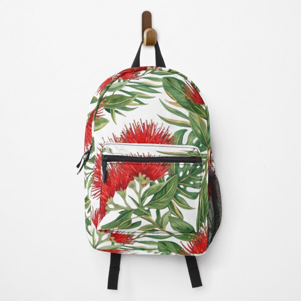 Item preview, Red Pohutukawa Flowers on Midnight Blue Pattern designed and sold by Quotable Gear.