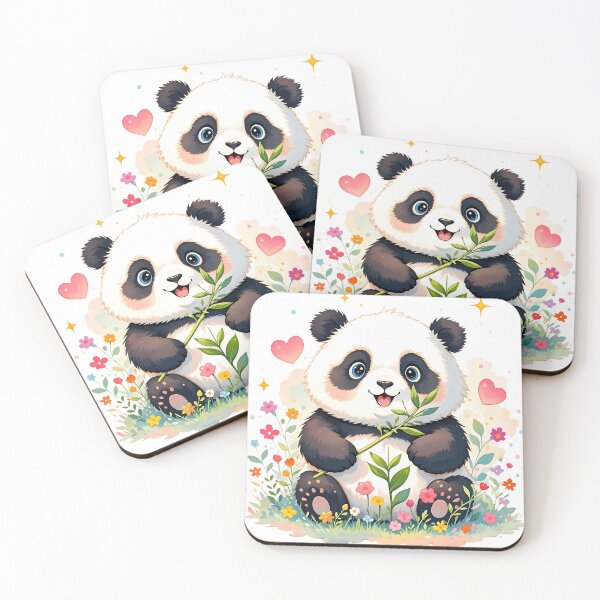 Item preview, Cute Panda Holding Bamboo Love Heart designed and sold by NatalieJeans.