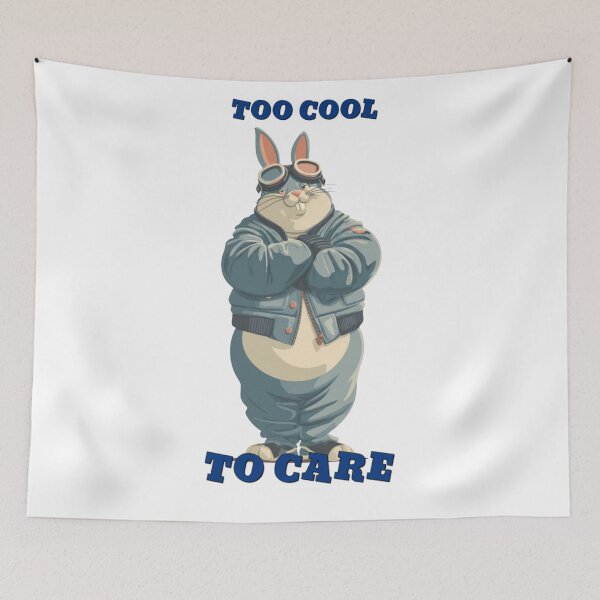 Item preview, Funny Rabbit Meme Humor Collection – Too Cool To Care Bunny Meme Design designed and sold by MiraLumeStudio.
