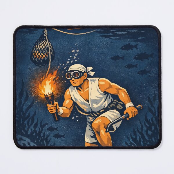 Item preview, Korea Haenam Vintage Travel Poster - 1960s Retro Diving designed and sold by KOREA-HAENAM.