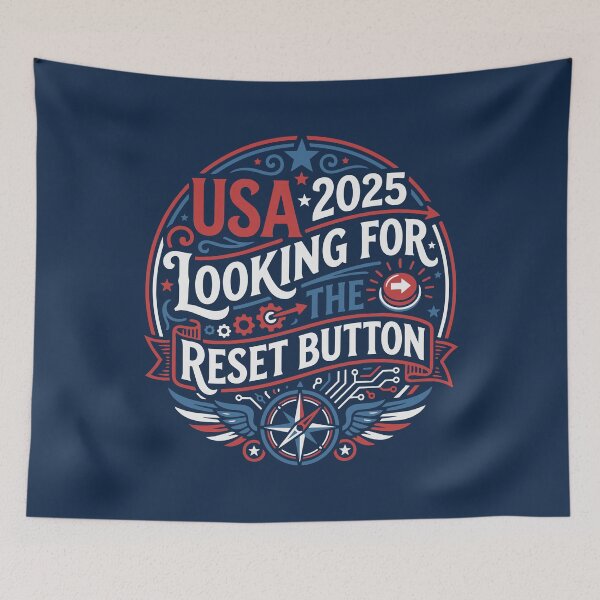 Item preview, USA 2025 Reset Button American Patriot Design designed and sold by AntiqueImages.