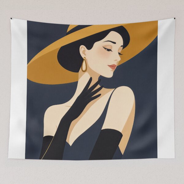 Item preview, Golden Elegance in Vintage Fashion designed and sold by ForeverPrintsOK.
