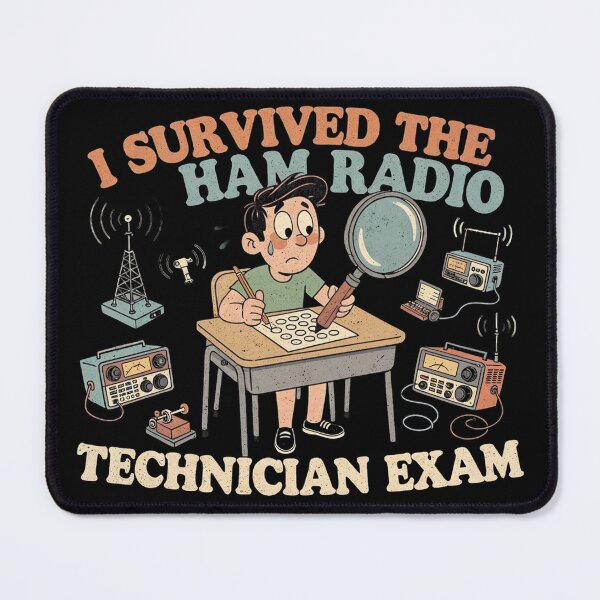 Item preview, I Survived the Ham Radio Technician Exam — Vintage Exam Survival Design designed and sold by Ham Radio Launchpad.