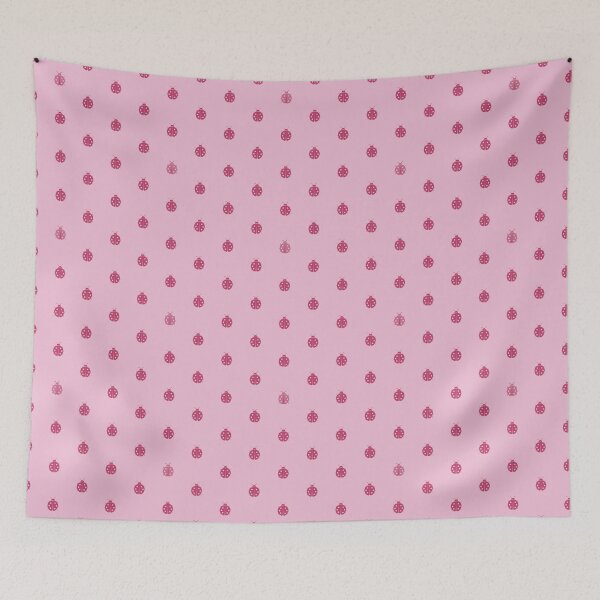 Item preview, Ladybug Ditsy - Dusty Pink - Cute Block Print Style Pattern designed and sold by Elodie-Motifs.