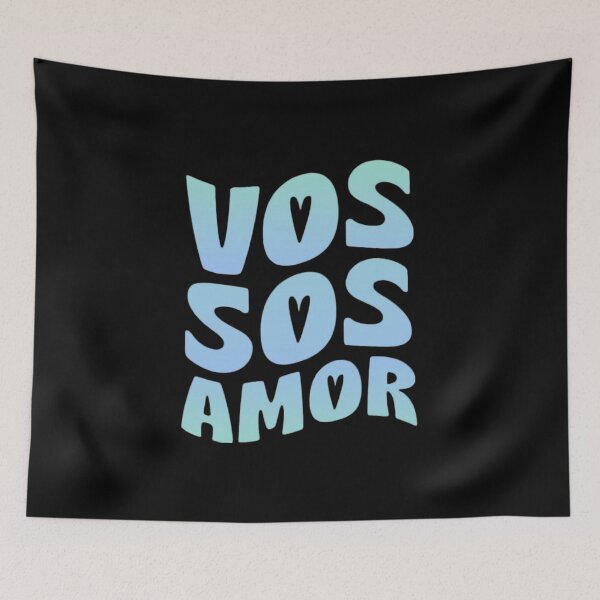 Item preview, Vos Sos Amor Retro Spanish Quote - Blue Gradient Love Typography designed and sold by Artsy Corner.