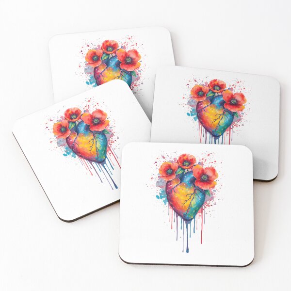 Item preview, Broken heart and poppies designed and sold by uunaa.