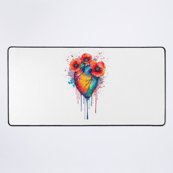 Item preview, Broken heart and poppies designed and sold by uunaa.