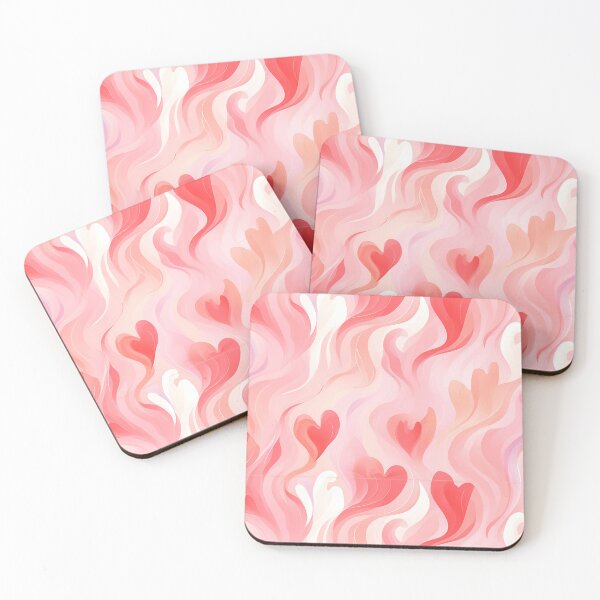 Item preview, Blush Pink Heart Waves - Abstract Love Pattern designed and sold by Rangmanch.