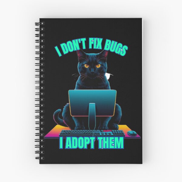 Item preview, Funny Programmer Cat Shirt – I Don't Fix Bugs I Adopt Them – Coding Meme Design designed and sold by PixelClaw.