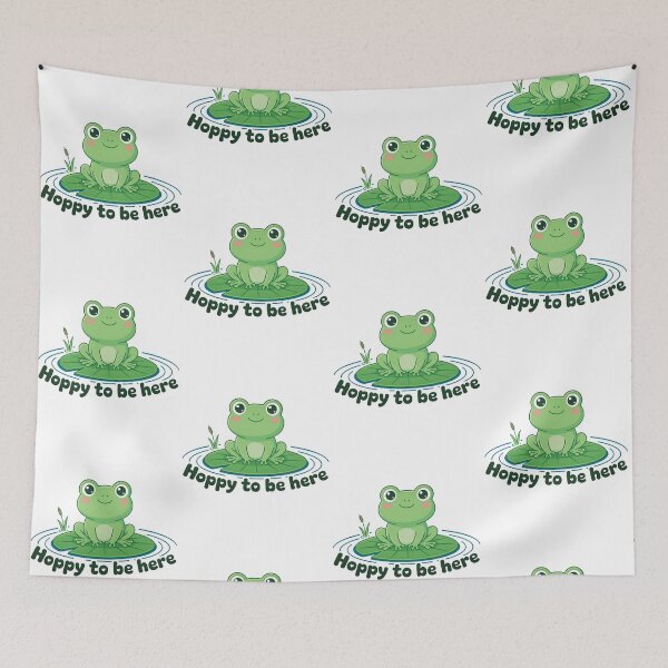 Item preview, Hoppy To Be Here Cute Kawaii Frog Lily Pad Funny Frog Gift designed and sold by 519xdesign.