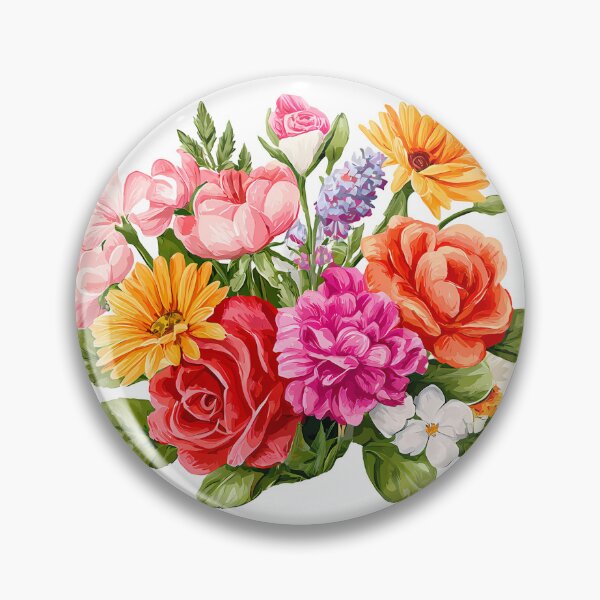 Item preview, Vibrant Multi-Color Floral Bouquet - Bold Romantic Flower Art Print designed and sold by DesignArtist.ia.