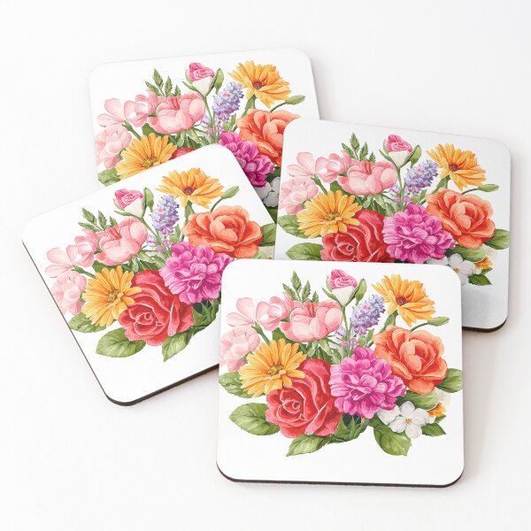 Item preview, Vibrant Multi-Color Floral Bouquet - Bold Romantic Flower Art Print designed and sold by DesignArtist.ia.