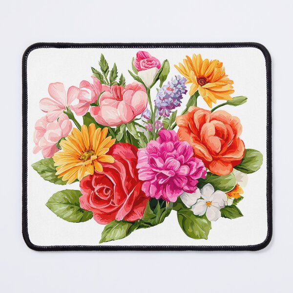 Item preview, Vibrant Multi-Color Floral Bouquet - Bold Romantic Flower Art Print designed and sold by DesignArtist.ia.