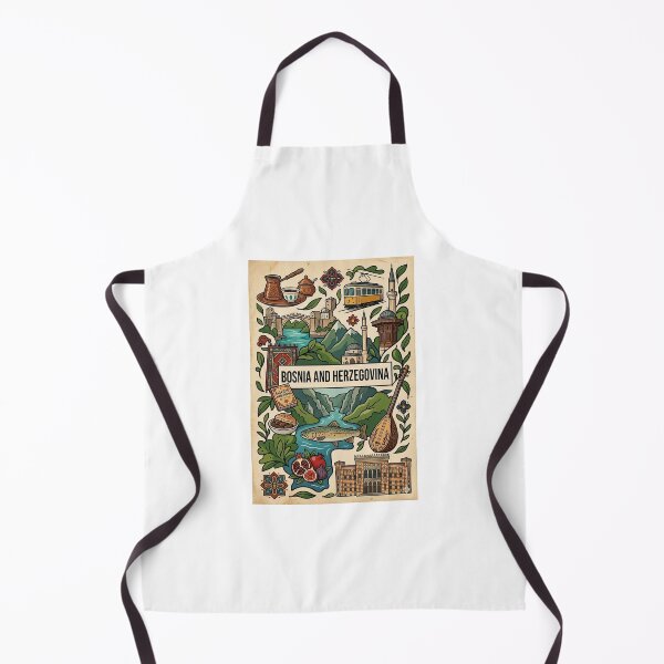 Item preview, Bosnia and Herzegovina Heritage Map designed and sold by FlatlineArtCo.