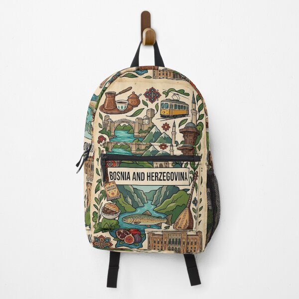 Item preview, Bosnia and Herzegovina Heritage Map designed and sold by FlatlineArtCo.