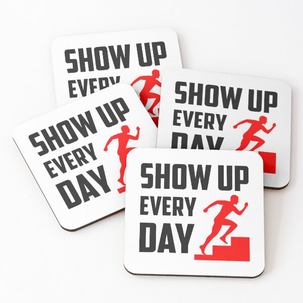 Item preview, Show Up Every Day Bold Gym Motivation designed and sold by FunFitLife Studio.