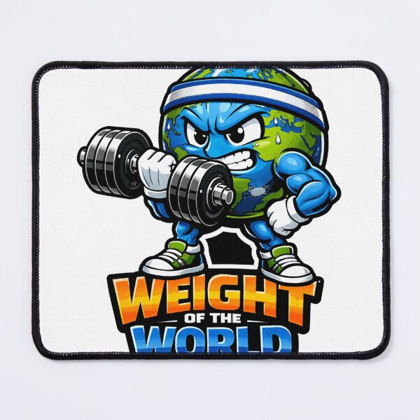 Item preview, Weight of the World - Funny Earth Bicep Curl Gym Pun designed and sold by Fun-T-Shirts.