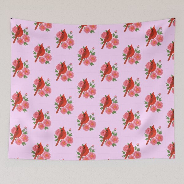 Item preview, Watercolor Cardinal & Peonies - INDIANA Design designed and sold by autumnallen15.