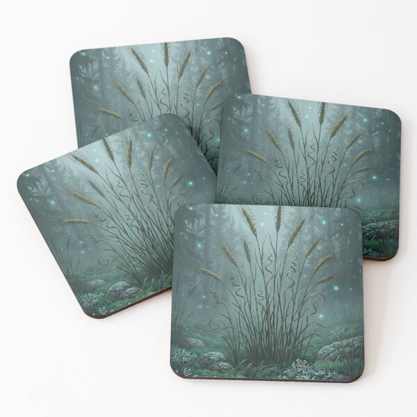 Item preview, Forest grain of the misty clearing – ears of corn with blue sparks designed and sold by Herzbaumatelier.