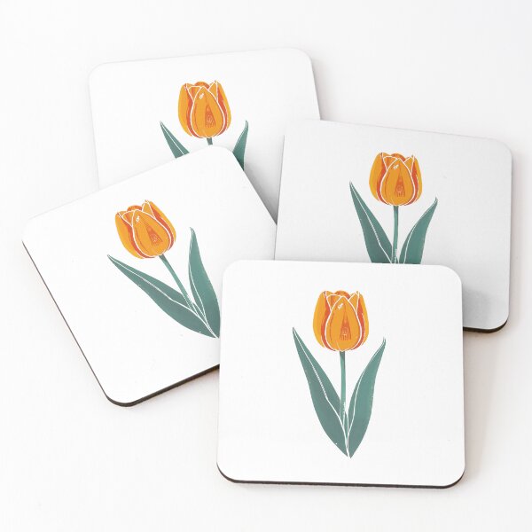 Item preview, Retro orange tulip designed and sold by uunaa.