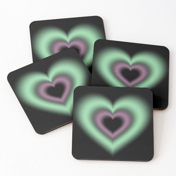 Item preview, Green and purple blurry hearts (blackberry flavoured matcha coded) designed and sold by serenebookworm.