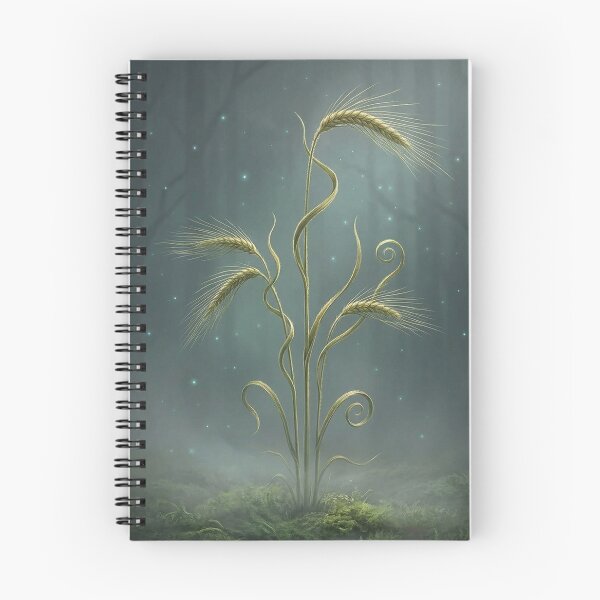 Item preview, Bright woodland wheat – golden ears with blue sparks designed and sold by Herzbaumatelier.