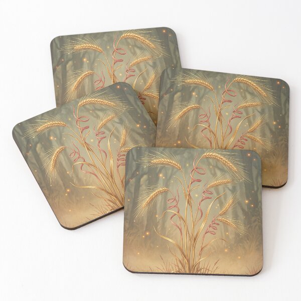 Item preview, Magical Wheat Forest – Golden Ears with Red Vines designed and sold by Herzbaumatelier.