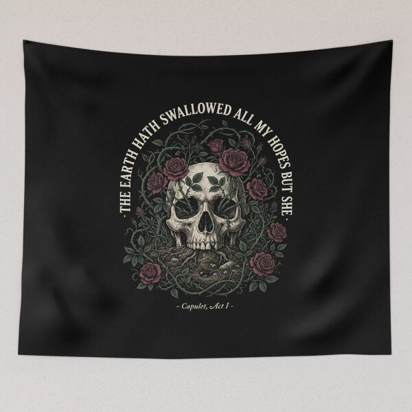 Item preview, The Earth Hath Swallowed All My Hopes But She Capulet Skull designed and sold by Fenay Designs.