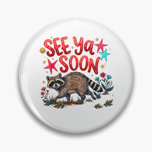 Item preview, Cute Raccoon See Ya Soon - Kawaii Trash Panda Illustration designed and sold by FerminVigo.
