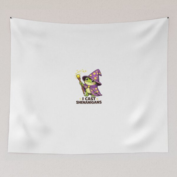 Item preview, Whimsical Frog Wizard Sticker ! I Cast Shenanigans designed and sold by Ulikedigital14.
