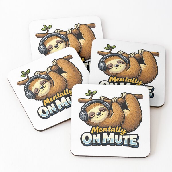 Item preview, Funny Sloth Introvert Headphones Hanging Sticker designed and sold by Gentlestate.